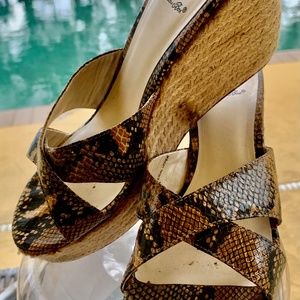 Snake Skinned Espadrille Sandals